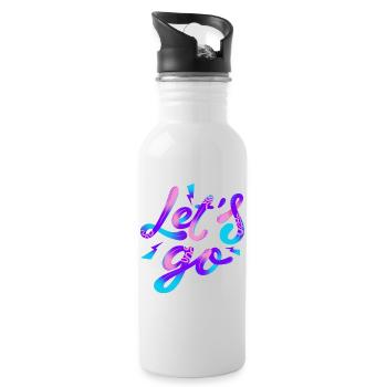 Let’s Go – Neon Power - Trinkflasche mit integriertem Trinkhalm - Weiß - Rechts