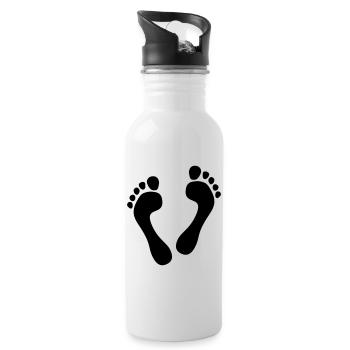 Barefoot Heart - barefoot heart - Water bottle with straw - white - Right