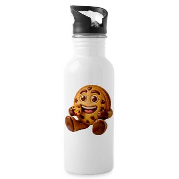 Cookie Charakter - Trinkflasche mit integriertem Trinkhalm - Weiß - Rechts