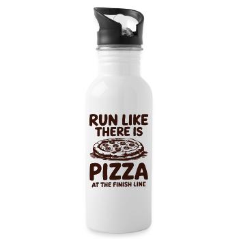 Run as if pizza were at the finish line Marathon runner - Water bottle with straw - white - Right