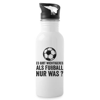 Fußballer Sprüche Lustig - Trinkflasche mit integriertem Trinkhalm - Weiß - Rechts