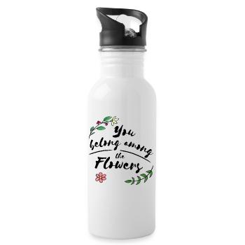 Flowers - Trinkflasche mit integriertem Trinkhalm - Weiß - Rechts