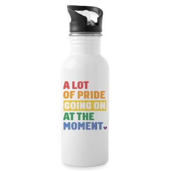 LGBTQ Pride Month - Viel Pride - Trinkflasche mit integriertem Trinkhalm - Weiß - Rechts