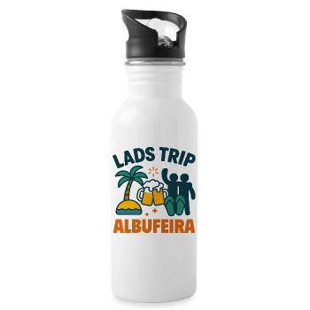 Lads Trip Albufeira Party Shirt - Water bottle with straw - white - Right