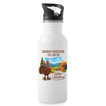 Canadian Thanksgiving Adventure - Water bottle with straw - white - Right