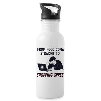Black Friday Shopping Spree - Water bottle with straw - white - Right