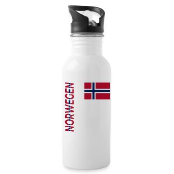 Nordkap - Trinkflasche mit integriertem Trinkhalm - Weiß - Rechts