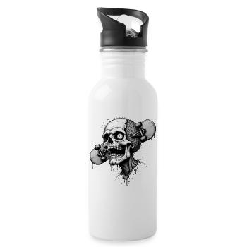 Skate Zombie - Trinkflasche mit integriertem Trinkhalm - Weiß - Rechts