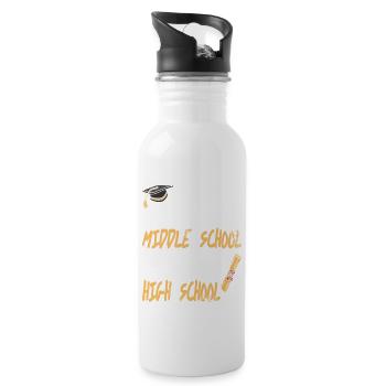Goodbye Middle School Hello High School - Water bottle with straw - white - Right