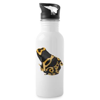 Hummelfrosch Geometrisches Design - Trinkflasche mit integriertem Trinkhalm - Weiß - Rechts