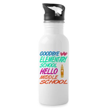 Goodbye Elementary Hello Middle School Journey - Trinkflasche mit integriertem Trinkhalm - Weiß - Rechts