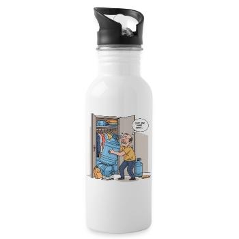 Nur ein weiterer Tropfen... - Trinkflasche mit integriertem Trinkhalm - Weiß - Rechts