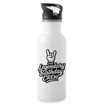 Birthday Crew Party - Water bottle with straw - white - Right