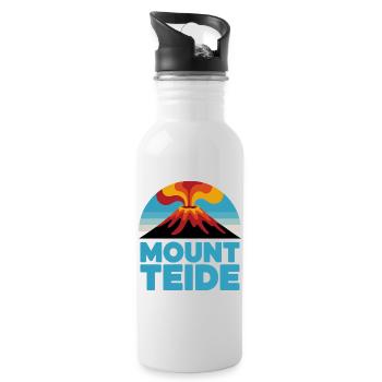 Mount Teide Cycling Volcano Art - Water bottle with straw - white - Right