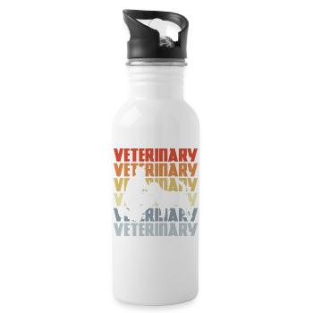 Vintage Vet - Water bottle with straw - white - Right