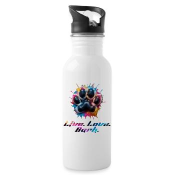 Colorful Paw with Emotions - Water bottle with straw - white - Right