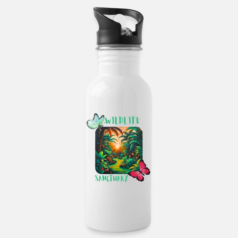 Réserve faunique - Gourde avec paille intégrée - blanc