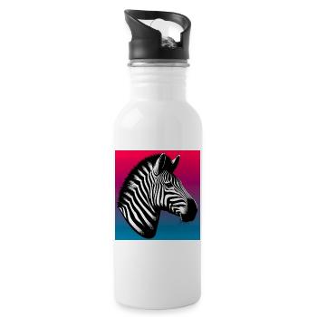 Zebra - Trinkflasche mit integriertem Trinkhalm - Weiß - Rechts