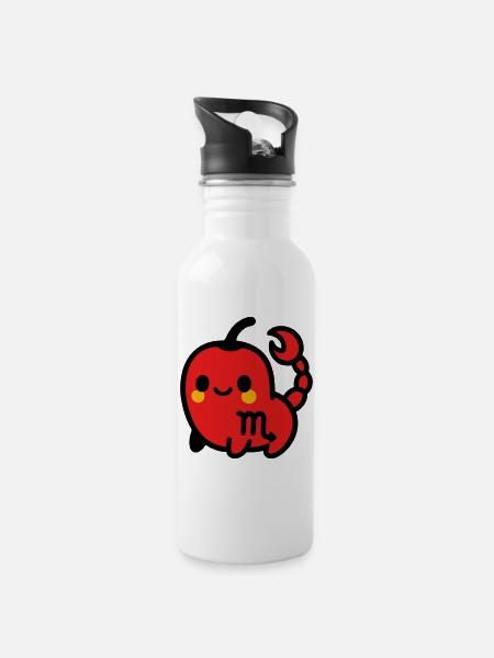 Sweet Chili Scorpion - Water bottle with straw - white