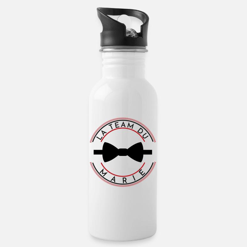 DESIGN EVG LA TEAM DU MARIÉ - Gourde avec paille intégrée - blanc