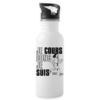 I run therefore I am - Water bottle with straw - white - Right