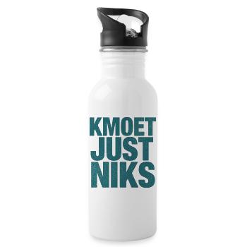 Kmoet just nothing, Antwerpener Dialekt Shirts - Trinkflasche mit integriertem Trinkhalm - Weiß - Rechts