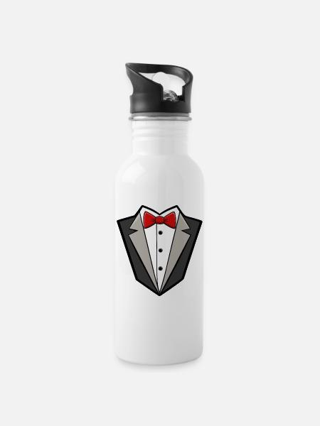 Formeller Abendanzug für Herren - Trinkflasche mit integriertem Trinkhalm - Weiß