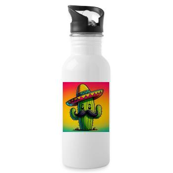 cactus - Water bottle with straw - white - Right