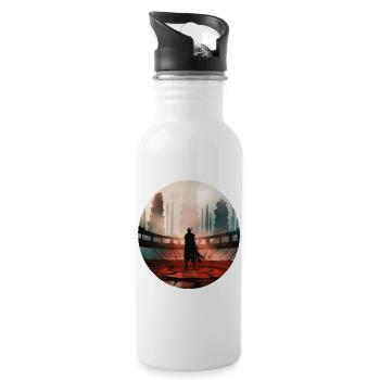 Red Wasteland Guardian - Water bottle with straw - white - Right