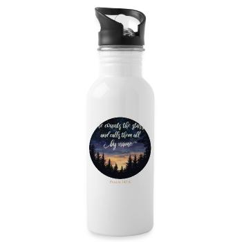 Bibelvers Christlich Religiös - Trinkflasche mit integriertem Trinkhalm - Weiß - Rechts