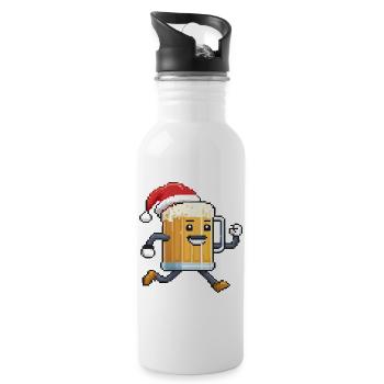 Witziges Weihnachts-Bier - Ugly Christmas - Trinkflasche mit integriertem Trinkhalm - Weiß - Rechts
