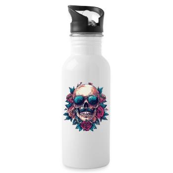 Skelett Bunt - Trinkflasche mit integriertem Trinkhalm - Weiß - Rechts