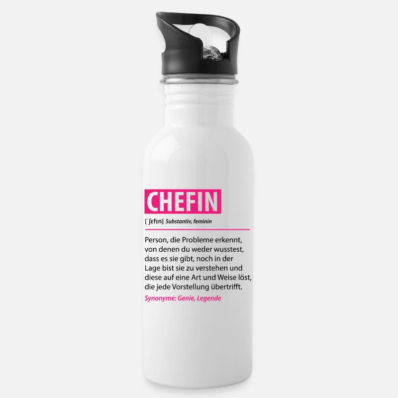 Lustige Chefin Managerin Definition Geschenk - Gourde avec paille intégrée - blanc