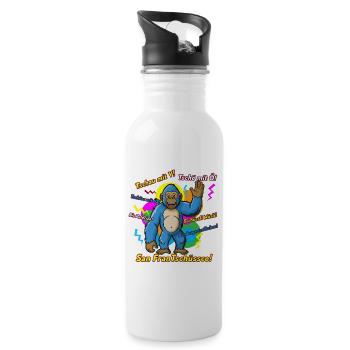 Dictons d’adieu colorés de Bigfoot. Calembour - Gourde avec paille intégrée - blanc - Droite