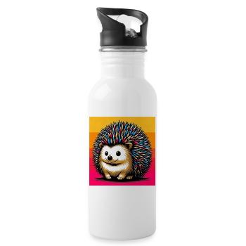 hedgehog - Water bottle with straw - white - Right
