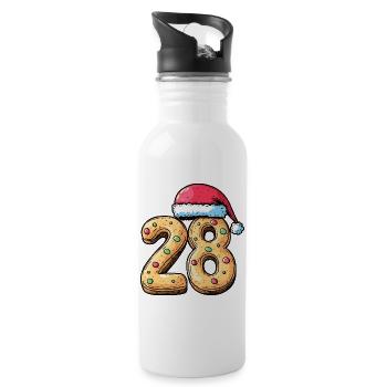 28 Number Cookie Christmas - Water bottle with straw - white - Right