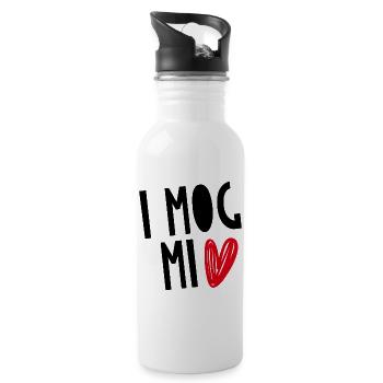 "I MOG MI" - Water bottle with straw - white - Right