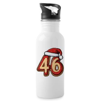 46 Number Cookie Christmas - Water bottle with straw - white - Right