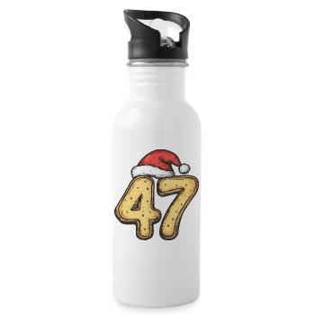 47 Number Cookie Christmas - Water bottle with straw - white - Right