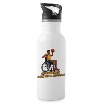 Wheelchair basketball player without restrictions - Water bottle with straw - white - Right