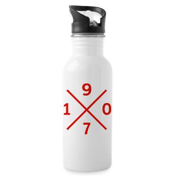 1907 Essen Ruhrpott Fussball für echte Revier Fans - Trinkflasche mit integriertem Trinkhalm - Weiß - Rechts
