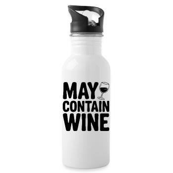 May Contain Wine - Water bottle with straw - white - Right