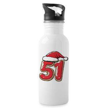 51 Number Cookie Christmas - Water bottle with straw - white - Right