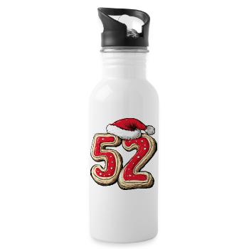 52 Number Cookie Christmas - Water bottle with straw - white - Right