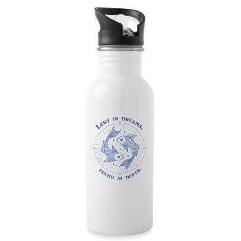 Pisces Zodiac Sign – Dreamy Astrological Gift - Trinkflasche mit integriertem Trinkhalm - Weiß - Rechts