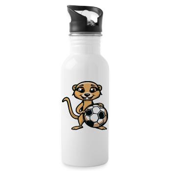 Football de dessin animé Suricate - Gourde avec paille intégrée - blanc - Droite