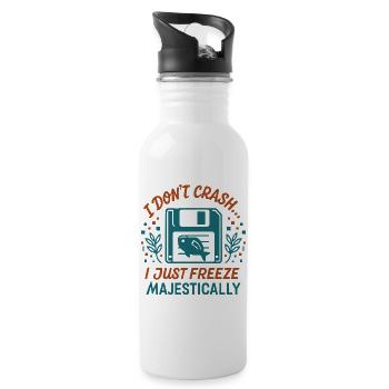 Majestic tech crash - Water bottle with straw - white - Right