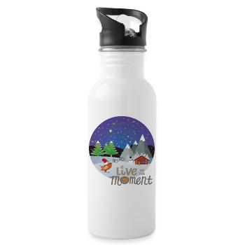 Winterzauber Christmas - Trinkflasche mit integriertem Trinkhalm - Weiß - Rechts