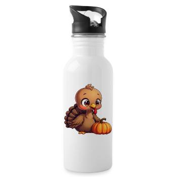 Thanksgiving Truthahn Baby - Trinkflasche mit integriertem Trinkhalm - Weiß - Rechts