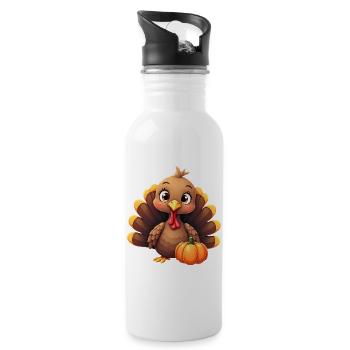 Thanksgiving Truthahn Baby - Trinkflasche mit integriertem Trinkhalm - Weiß - Rechts